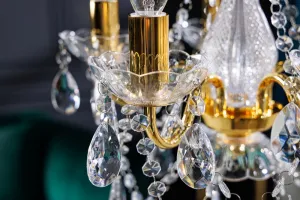 Závesná lampa SEATTLE luster Dekorhome Zlatá