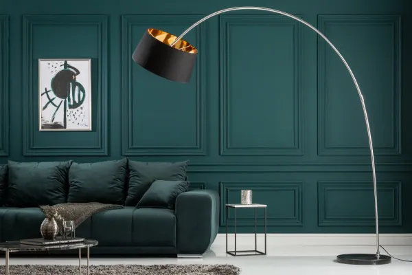 LuxD 17035 Stojanová lampa SHAPE čierno zlatá Stojanové svietidlo