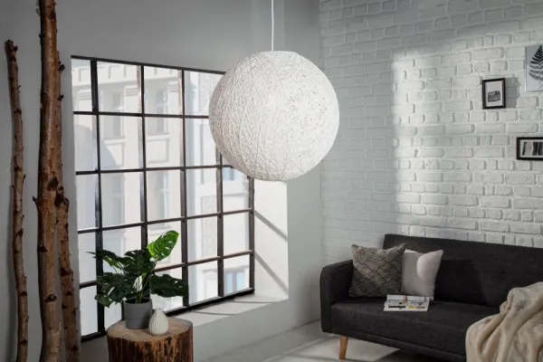 Závesná lampa FUNAFUTI 45 cm Dekorhome Biela