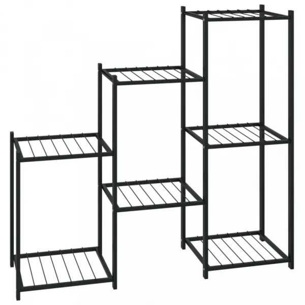 vidaXL Stojan na kvety 83x25x80 cm čierny kovový