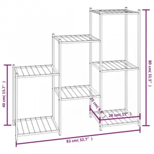 vidaXL Stojan na kvety 83x25x80 cm čierny kovový