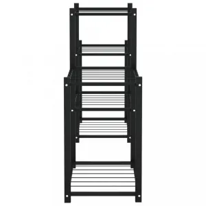 vidaXL Stojan na kvety 83x25x60 cm čierny železný