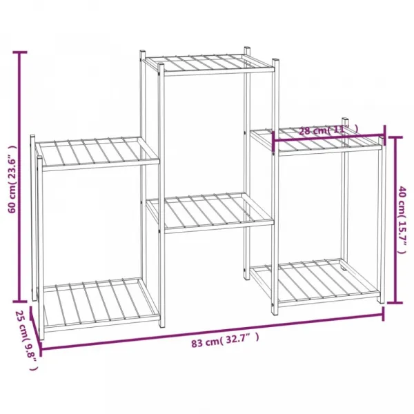 vidaXL Stojan na kvety 83x25x60 cm čierny železný