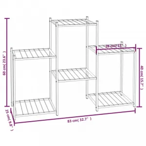 vidaXL Stojan na kvety 83x25x60 cm čierny železný