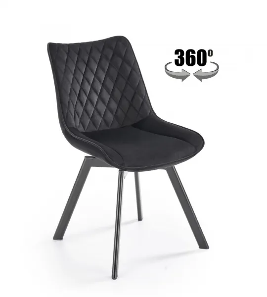 Otočná jedálenská stolička K520 Halmar Černá