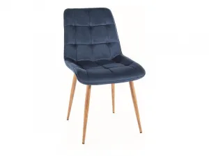 Signal Jedálenská stolička CHIC D VELVET | drevené nohy Farba: Čierna / Bluvel 19