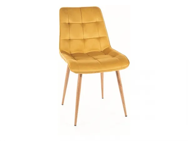 Signal Jedálenská stolička CHIC D VELVET | drevené nohy Farba: Čierna / Bluvel 19