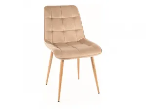 Signal Jedálenská stolička CHIC D VELVET | drevené nohy Farba: Čierna / Bluvel 19