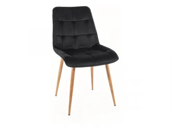 Signal Jedálenská stolička CHIC D VELVET | drevené nohy Farba: Čierna / Bluvel 19