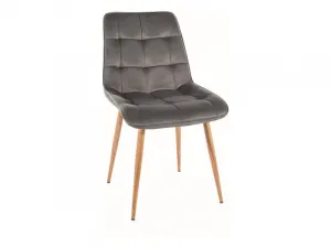 Signal Jedálenská stolička CHIC D VELVET | drevené nohy Farba: Čierna / Bluvel 19