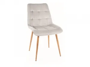 Signal Jedálenská stolička CHIC D VELVET | drevené nohy Farba: Čierna / Bluvel 19