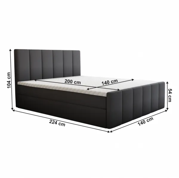 Boxspringová posteľ STAR 140x200 Tempo Kondela Hnedá