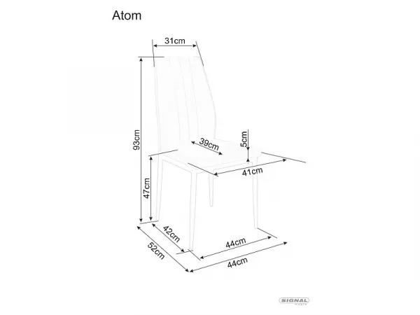 Signal Jedálenská stolička ATOM VELVET Farba: Čierna / Bluvel 19