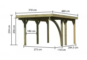 Drevený prístrešok / carport CLASSIC 1B Lanitplast