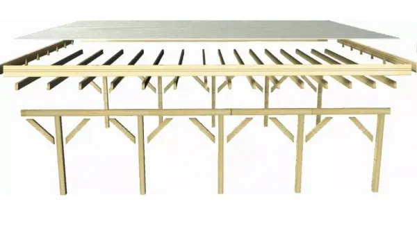 Drevený prístrešok / carport CLASSIC 2C Lanitplast