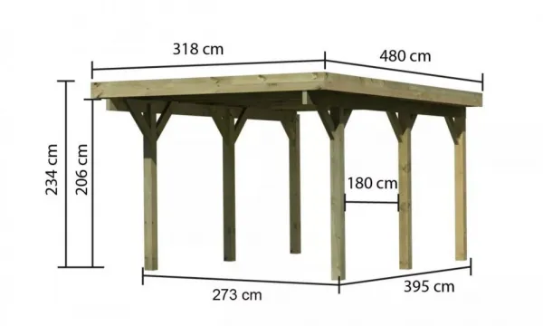 Drevený prístrešok / carport CLASSIC 1A Lanitplast