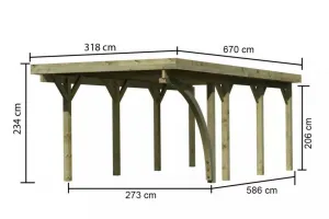 Drevený prístrešok / carport CLASSIC 2B Lanitplast
