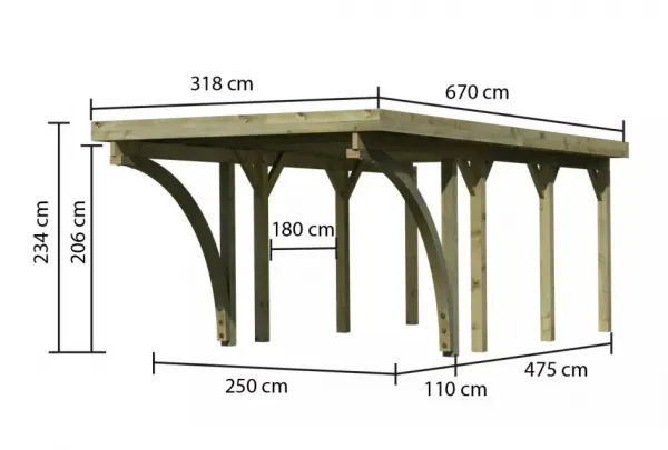 Drevený prístrešok / carport CLASSIC 2C Lanitplast