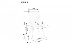 Signal Jedálenská stolička RALPH VELVET Farba: Čierna / Bluvel 19