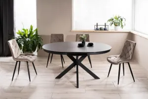 Signal Jedálenská stolička RALPH VELVET Farba: Čierna / Bluvel 19