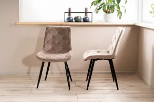 Signal Jedálenská stolička RALPH VELVET Farba: Čierna / Bluvel 19