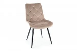 Signal Jedálenská stolička RALPH VELVET Farba: Čierna / Bluvel 19