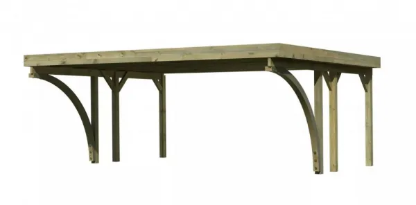 Drevený prístrešok / carport CLASSIC 1C s plechmi Lanitplast