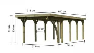 Drevený prístrešok / carport CLASSIC 3B Lanitplast
