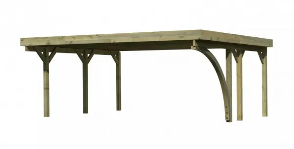 Drevený prístrešok / carport CLASSIC 1B s plechmi Lanitplast