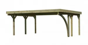 Drevený prístrešok / carport CLASSIC 1B s plechmi Lanitplast