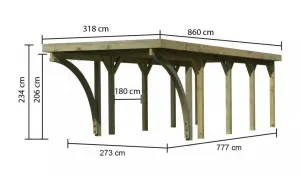 Drevený prístrešok / carport CLASSIC 3C Lanitplast