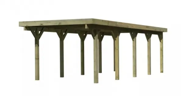 Drevený prístrešok / carport CLASSIC 3A s plechmi Lanitplast