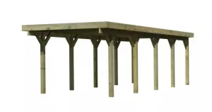 Drevený prístrešok / carport CLASSIC 3A s plechmi Lanitplast
