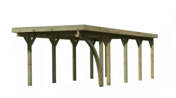 Drevený prístrešok / carport CLASSIC 3B s plechmi Lanitplast
