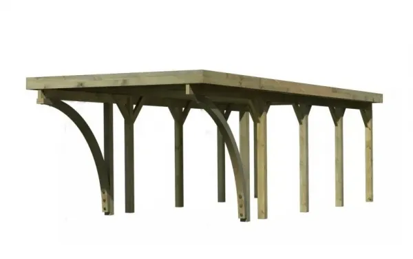 Drevený prístrešok / carport CLASSIC 3C s plechmi Lanitplast