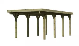 Drevený prístrešok / carport CLASSIC 2A s plechmi Lanitplast