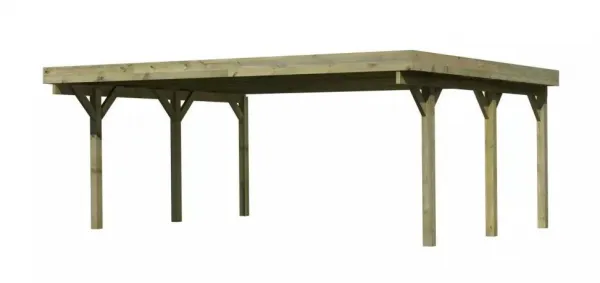Drevený prístrešok / carport CLASSIC 1A s plechmi Lanitplast