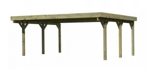 Drevený prístrešok / carport CLASSIC 1A s plechmi Lanitplast