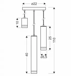 Závesná lampa TUBO 3xGU10 Candellux
