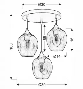 Závesná lampa ASPA 3xE27 Candellux
