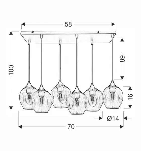 Závesná lampa ASPA 6xE27 Candellux