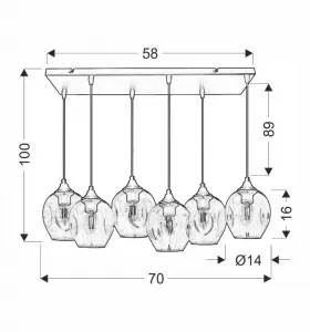 Závesná lampa ASPA 6xE27 Candellux