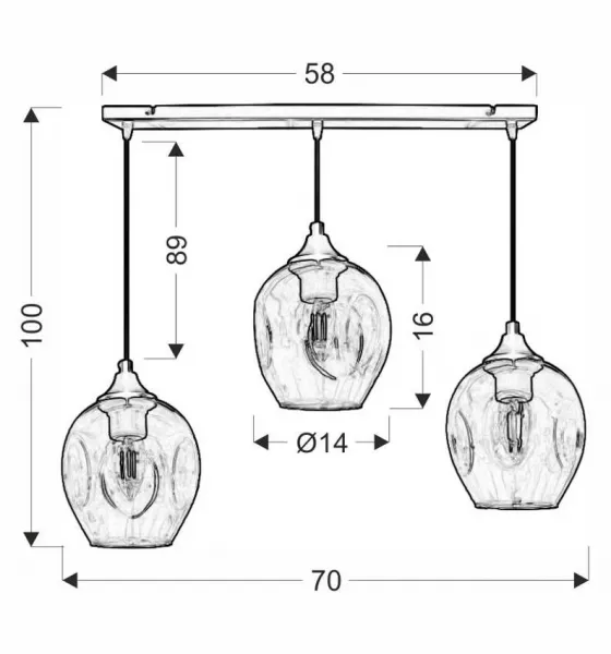 Závesná lampa ASPA 3xE27 Candellux