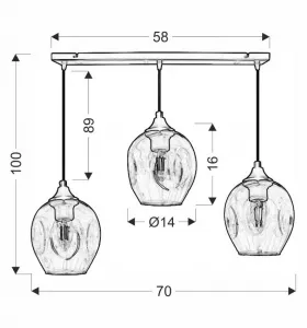 Závesná lampa ASPA 3xE27 Candellux