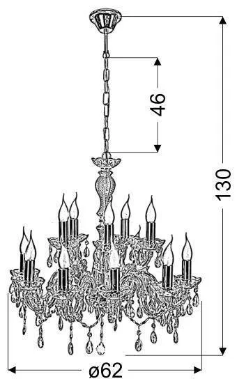 Závesná lampa MARIA 12xE14 luster Candellux