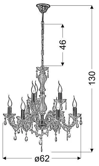 Závesná lampa MARIA 8xE14 luster Candellux