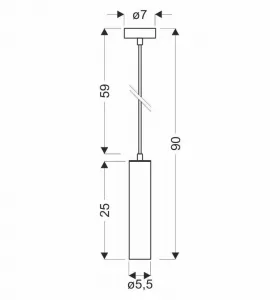 Závesná lampa TUBO 1xGU10 25 cm Candellux