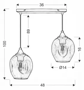 Závesná lampa ASPA 2xE27 Candellux