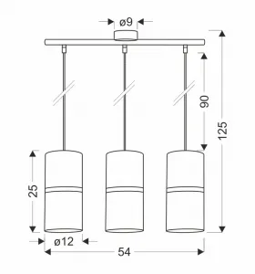 Závesná lampa GINA 3xE27 Candellux