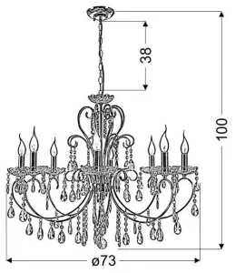 Závesná lampa AURORA 8xE14 luster Candellux